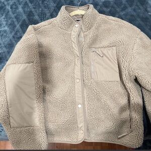 Fabletics Taupe Sherpa Teddy Jacket